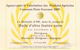 First prize MÉDALLE DOR - Paris Gourmet Fair 2008 : Hacienda Ortigosa Oil Press