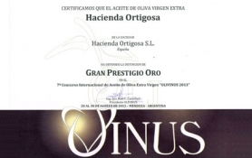 GRAN PRESTIGIO DE ORO Preis – OLIVINUS 2013 : Ölpresse Hacienda Ortigosa